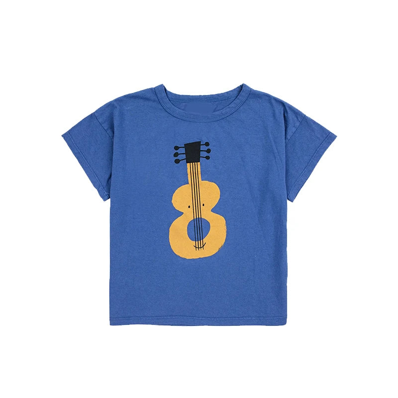 Camiseta de algodón con dibujos animados para niños 2025 – Top de manga corta estilo coreano de primavera-verano para bebés niños y niñas, ropa exterior informal para uso diario.