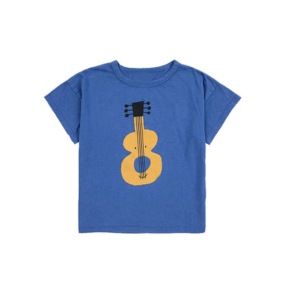 Camiseta de algodón con dibujos animados para niños 2025 – Top de manga corta estilo coreano de primavera-verano para bebés niños y niñas, ropa exterior informal para uso diario.