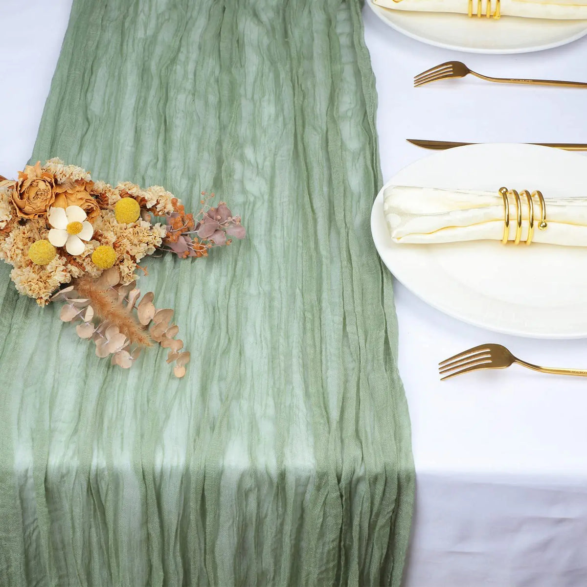 1PC Orange Gauze Table Runner – Translucent Boho Table Decoration for Weddings, Holiday Parties, Events & Home Dining Decor
