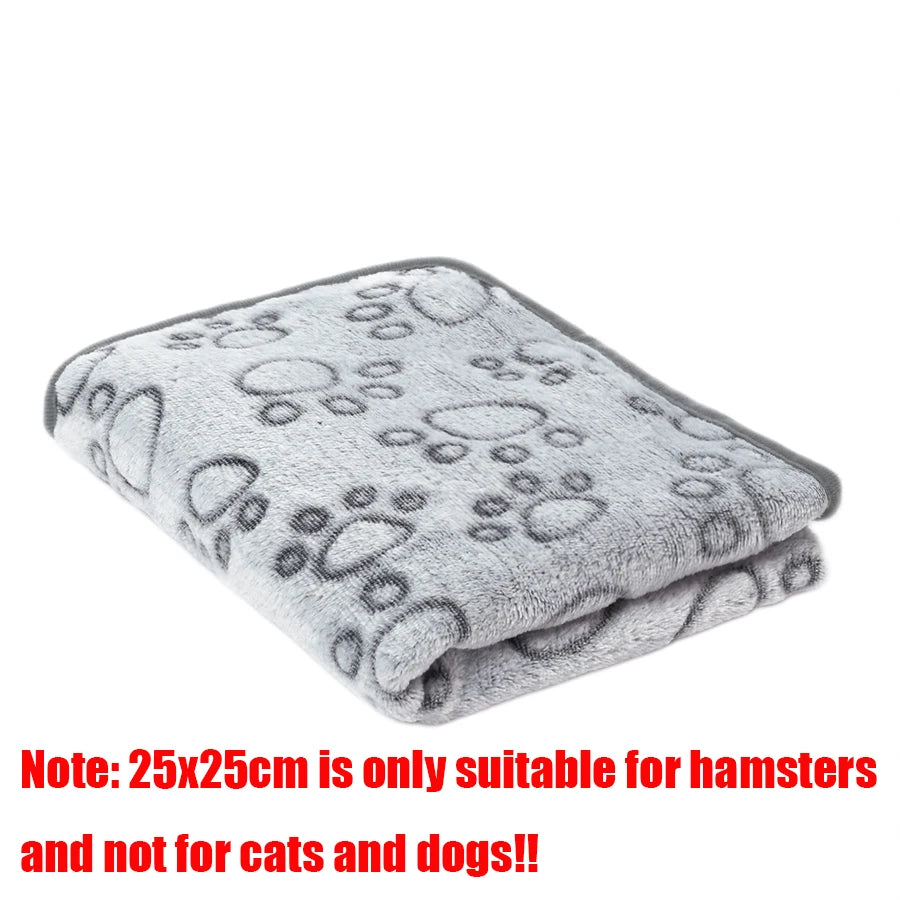 Soft Fluffy Pet Blanket – Warm Flannel Dog & Cat Sleeping Mat with Cute Paw Print Pattern, Cozy Comfortable Pet Bedding