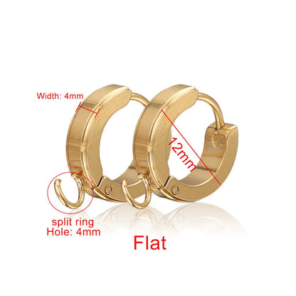 10-Piece Gold Stainless Steel Hoop Earring Hooks with Round Posts – DIY Earring Making Supplies & Jewelry Findings for Women