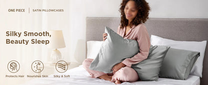 Satin Pillowcase Set of 2 – Soft Cooling Pillow Covers for Hair & Skin