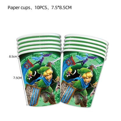 The Legend of Zelda Birthday Party Decorations Disposable Tableware Set – Cups, Plates & Napkins for Kids Birthday Party Supplies & Baby Shower Toys
