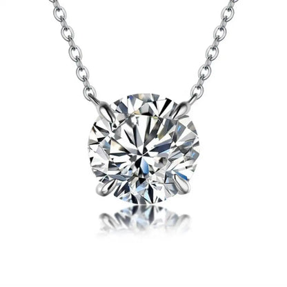 Collar con colgante de moissanita de plata de ley 925 – Joyería fina nupcial y para mujer de 0,5 a 5 quilates