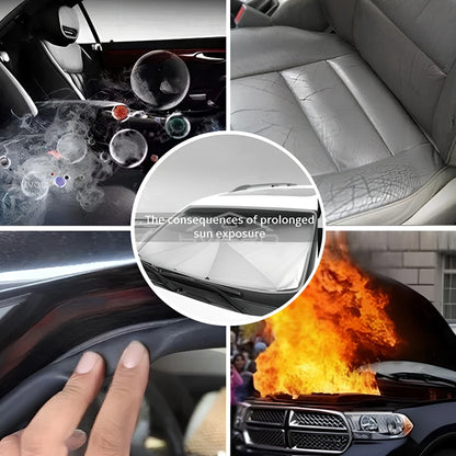 Pare-soleil pliable pour pare-brise de voiture – Pare-soleil avant anti-UV pour intérieur de véhicule