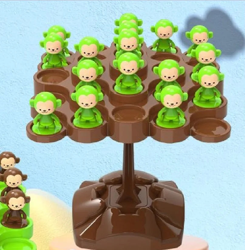 Jeu de l'arbre d'équilibre du singe – Jouet d'entraînement à la concentration et à l'équilibre pour enfants, jeu de société interactif parent-enfant, jouet de développement des compétences éducatives de la série musicale pliable