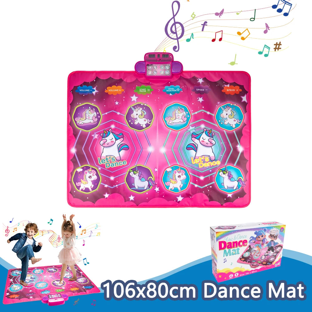 Kids Electronic Dance Mat – Double Player Music Dance Pad with 9 Levels Educational Toy