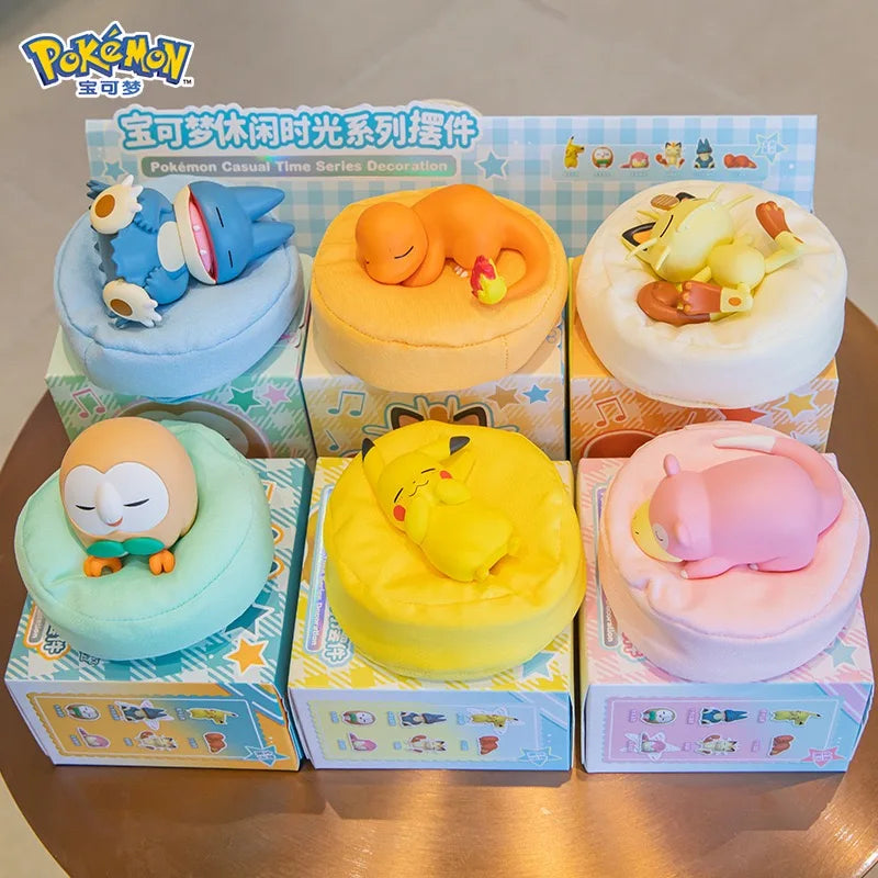 6 Styles Pokémon Pikachu Meowth Rowlet Charmander Gonbe Sleep Starry Dream Series Action Figure – Cartoon Toy Gift Model