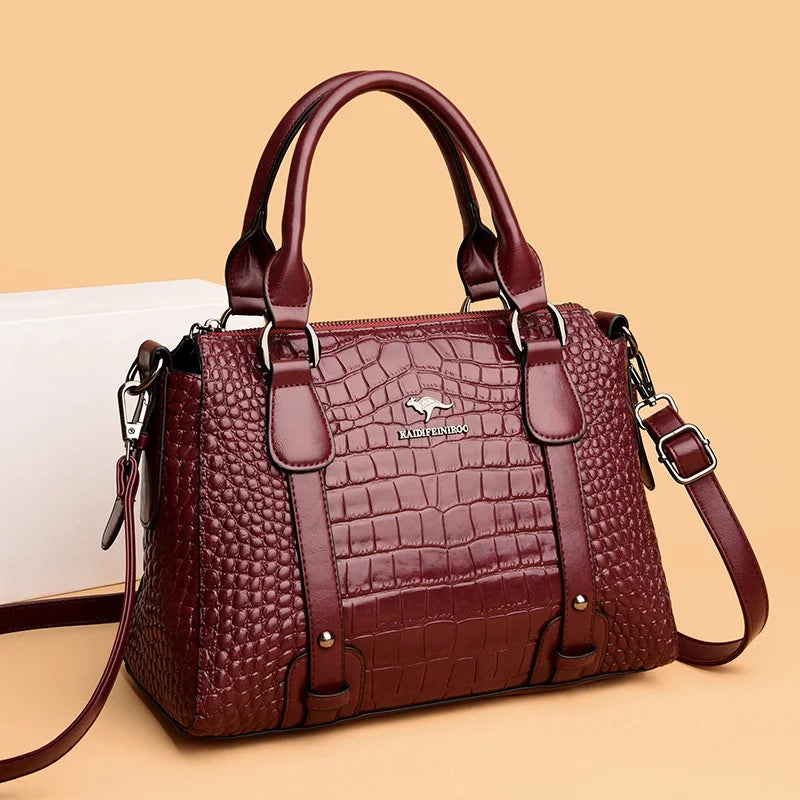 Luxury Soft Leather Women's Shoulder Crossbody Bag Large Capacity Designer Style Handbag