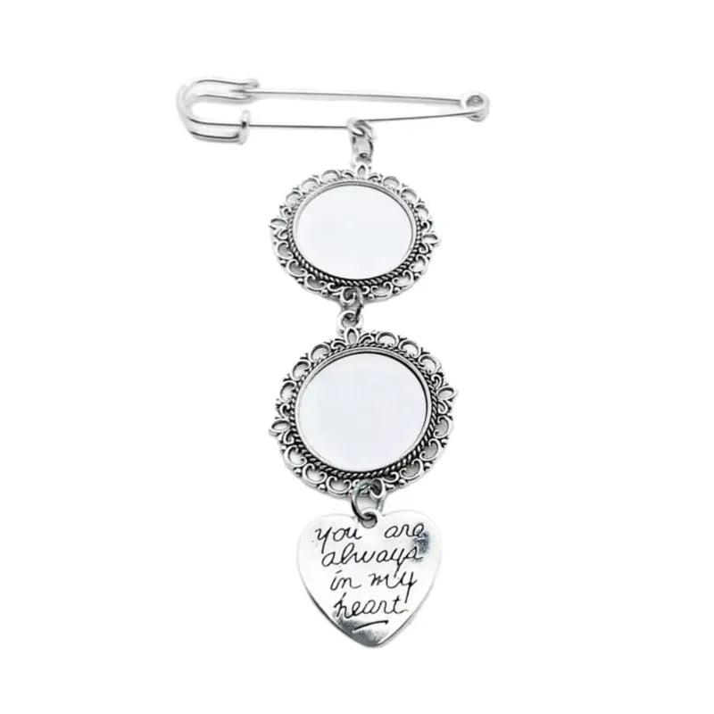 Wedding Bouquet Photo Charm – Oval Picture Frame Pendant Brooch for Bridal Bouquets & Memorial Keepsakes