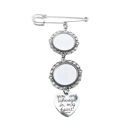 Wedding Bouquet Photo Charm – Oval Picture Frame Pendant Brooch for Bridal Bouquets & Memorial Keepsakes