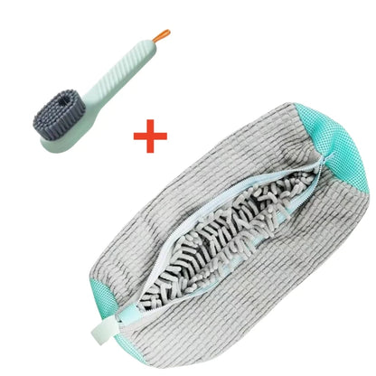 Shoe Washing Machine Bag with Cleaning Brush Set - Durable Reusable Laundry Bag for Sneakers, Running Shoes & Delicates (1, 2 or 4 Pack)