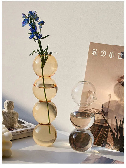 Nordic Glass Flower Vase – Decorative Terrarium Planter for Home, Living Room & Office Décor