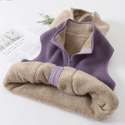 Teen Boys and Girls Winter Fleece Jacket, Thick Warm Windproof School Coat, Cozy Casual Outerwear for Older Teens and Young Adults