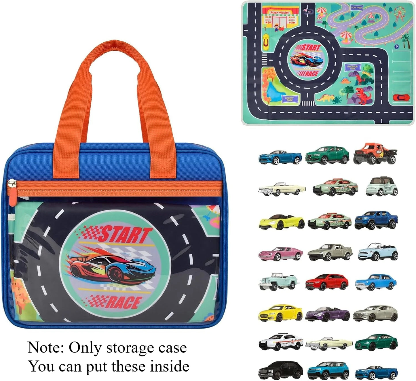 Toy Car Storage Case – Portable Diecast Car Organizer Compatible with Hot Wheels, Matchbox, LEGO & More, Carrying Holder for Toy Cars