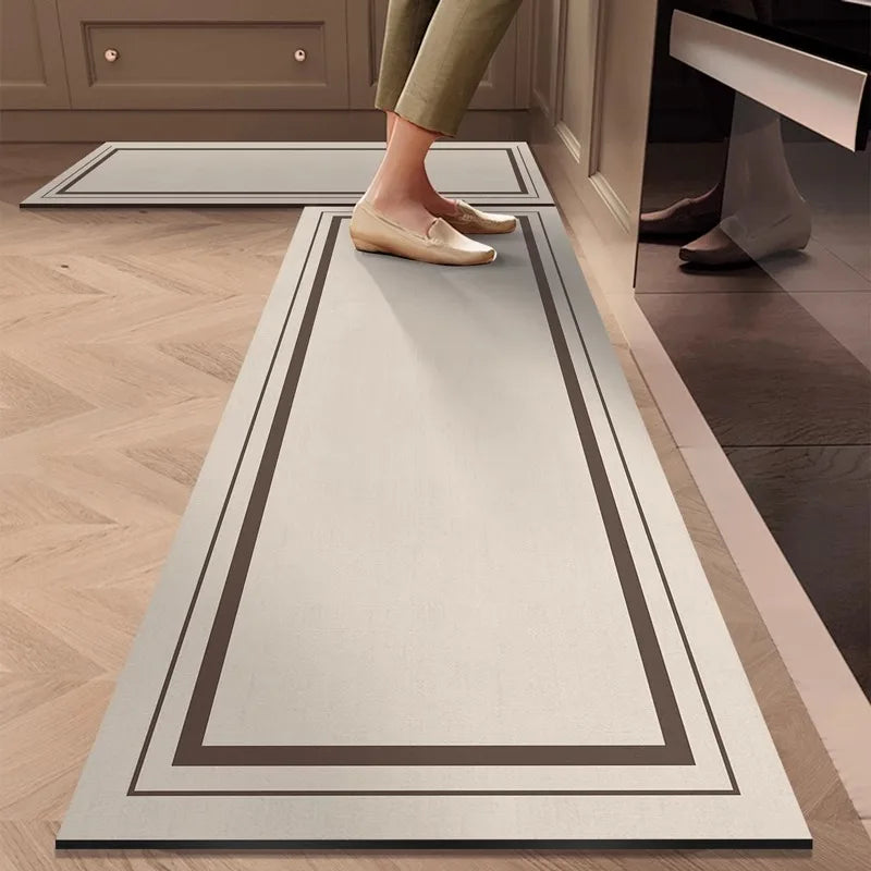 German Kitchen Floor Mat – Waterproof Oil-Resistant Diatomaceous Earth Absorbent Pad, Non-Slip Quick-Dry Dirt-Resistant Kitchen Rug