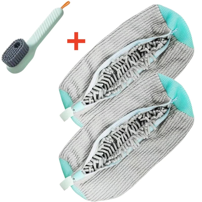 Shoe Washing Machine Bag with Cleaning Brush Set - Durable Reusable Laundry Bag for Sneakers, Running Shoes & Delicates (1, 2 or 4 Pack)