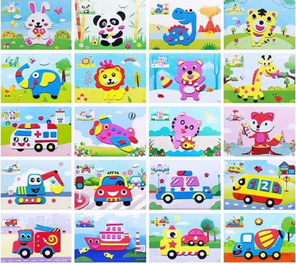 10/20PCS Pegatinas de Animales 3D de Goma EVA – Juego de Manualidades de Puzle de Dibujos Animados para Niños, Juguete Educativo Creativo, Regalo de Actividad Artística de Múltiples Diseños