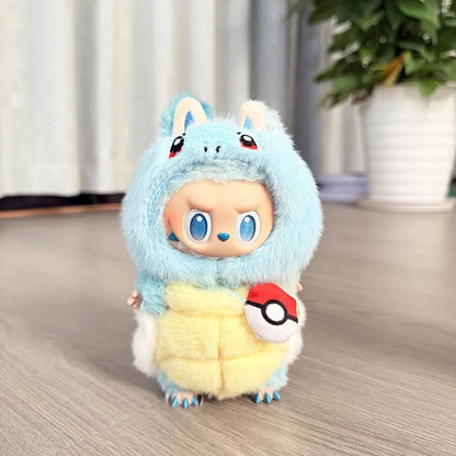 Labubu Doll Clothes Kawaii Jumpsuit – Pikachu, Squirtle, Eevee & Charmander Cartoon Style Outfit Replacement Set, Fan Gift