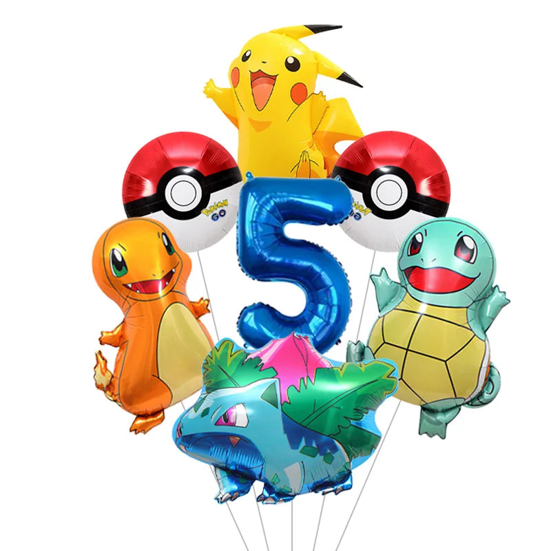Cartoon Pikachu Shaped Foil Balloons – Aluminum Film Balloons for Indoor & Outdoor Party Decorations