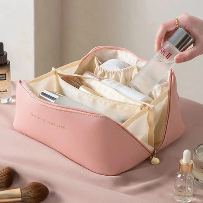 Trousse de Maquillage de Luxe pour Femmes – Trousse de Toilette Portable, Pochette de Rangement Cosmétique avec Fermeture Éclair, Boîte de Rangement de Voyage pour Maquillage, Soins de la Peau et Essentiels Personnels