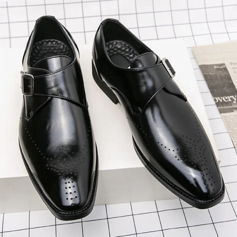 Mocasines de cuero para hombre Zapatos de vestir de negocios de lujo Zapatos sin cordones para oficina y bodas