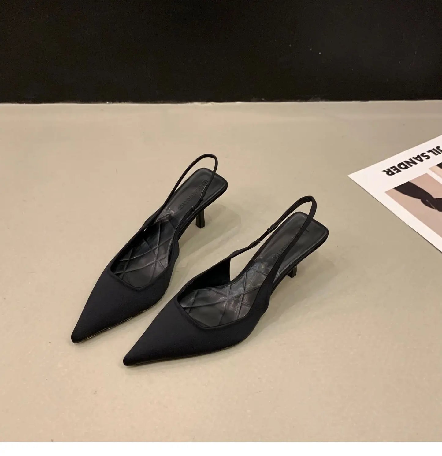Sandalias de tacón de aguja puntiagudas para mujer – Elegantes y sexys, sin cordones, tacones altos de boca baja para uso casual y fiesta