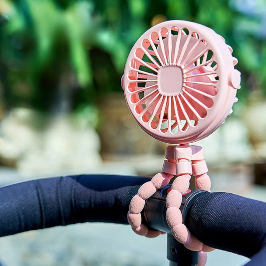Ventilador portátil con clip para cochecito - Ventilador de refrigeración para bebés recargable por USB de 600 mAh con 3 velocidades para el hogar, viajes y actividades al aire libre