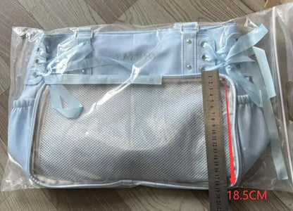 Bolso Bandolera con Lazo Estilo Universitario – Bolso de Hombro de Gran Capacidad para Chicas, Bolso Ita de Moda JK, Bolso de Mano con Acento de Lazo para Libros Escolares, Material Escolar y Uso Diario
