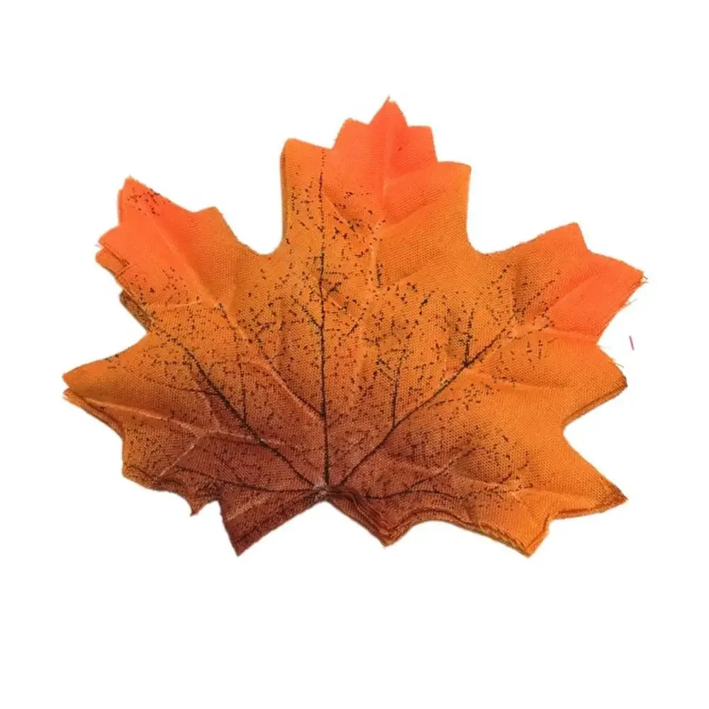 50PCS Artificial Maple Leaves – Handmade Silk Leaf Plants for DIY Crafts, Stacked Maple Leaf Arrangements & Autumn Decorations