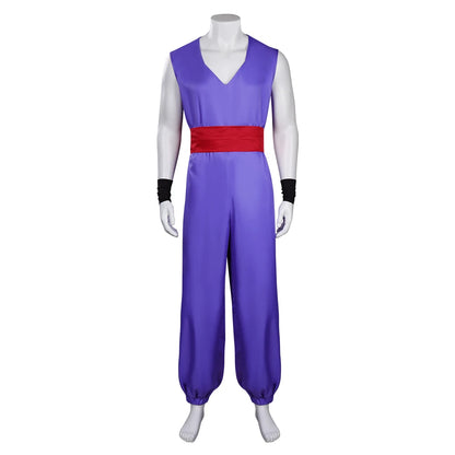 Dragon Ball Gohan Inspired Cosplay Costume – Men’s Jumpsuit Outfit Set with Belt, Shoes & Boots for Halloween, Carnival & Party Roleplay