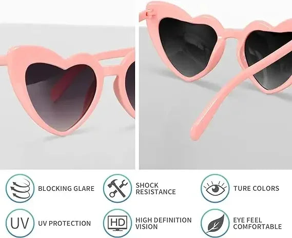 Bachelorette Party Heart Sunglasses – Wedding Shower Decoration Glasses for Bride & Bridesmaids | Hen Party Favors & Bridal Gifts