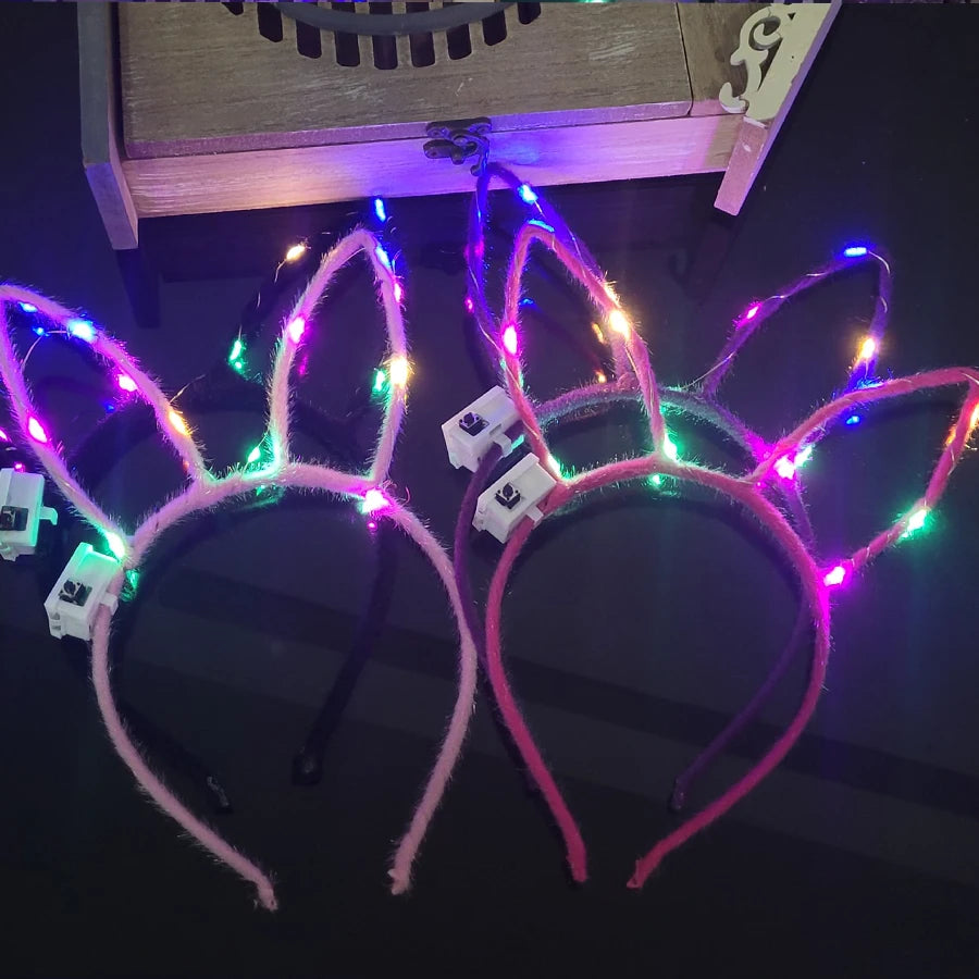 Serre-tête lumineux LED Oreilles de Chat & Lapin – Bandeau lumineux pour Anniversaires, Festivals & Mariages