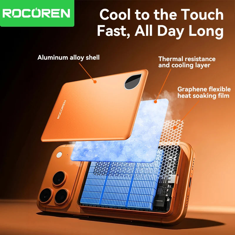 Rocoren 10000mAh Magnetic Power Bank – Fast Charging Portable Wireless Charger Battery Pack for iPhone 17 & 16 Pro Max