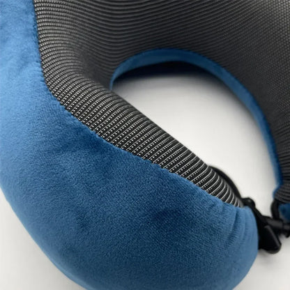 Almohada de cuello de espuma viscoelástica en forma de U – Almohada de viaje suave para dormir en avión, cojín de soporte cervical, almohada ergonómica para el cuello para viajes, oficina y relajación en el hogar