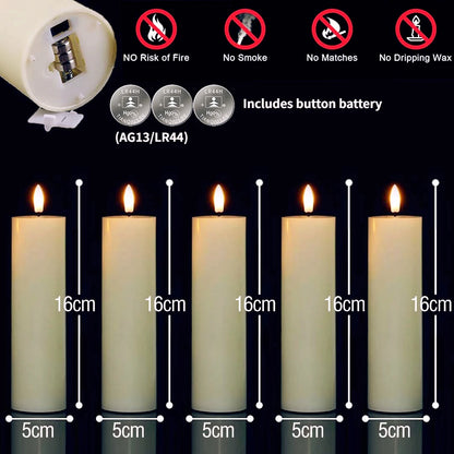 6-120PCS LED Flameless Pillar Candles – Battery-Operated Flickering Fake Candles for Wedding, Birthday, Party & Concert Decor