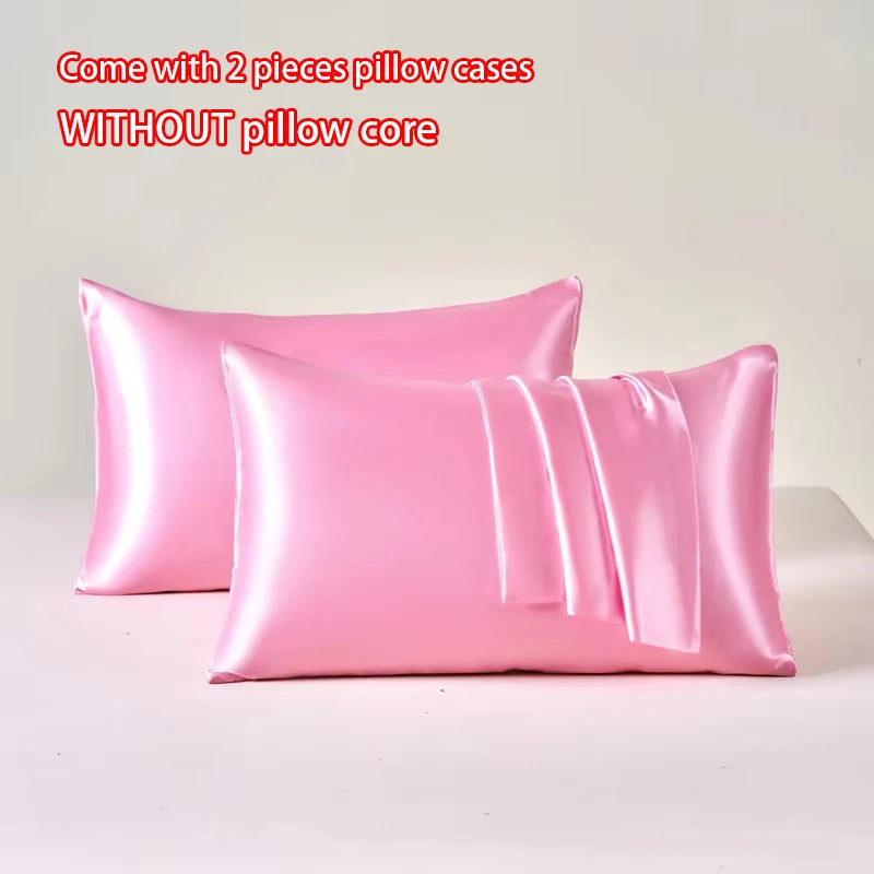 Satin Pillowcase Set of 2 – Soft Cooling Pillow Covers for Hair & Skin