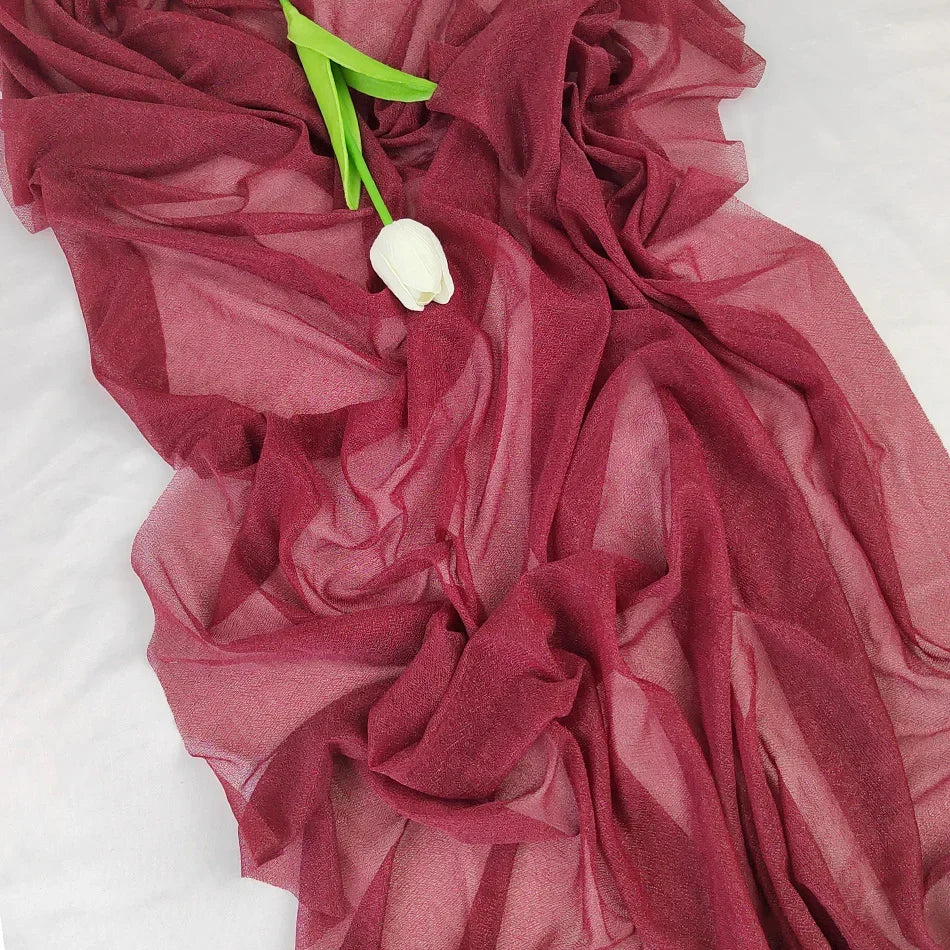 Camino de mesa de gasa - Decoración de arco de boda de tela de seda transparente | Decoración de mesa bohemia para cumpleaños y eventos