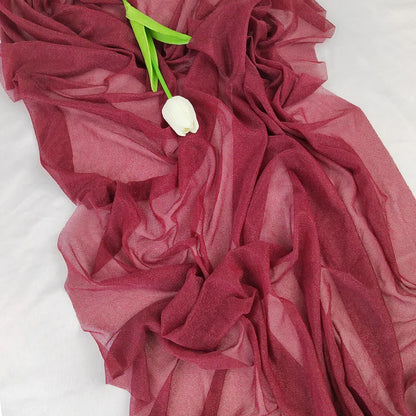 Camino de mesa de gasa - Decoración de arco de boda de tela de seda transparente | Decoración de mesa bohemia para cumpleaños y eventos