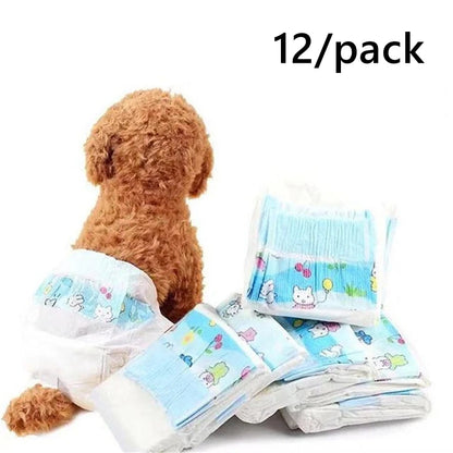10/12 pañales desechables para perros, súper absorbentes, a prueba de fugas, pantalones fisiológicos para cachorros machos y hembras