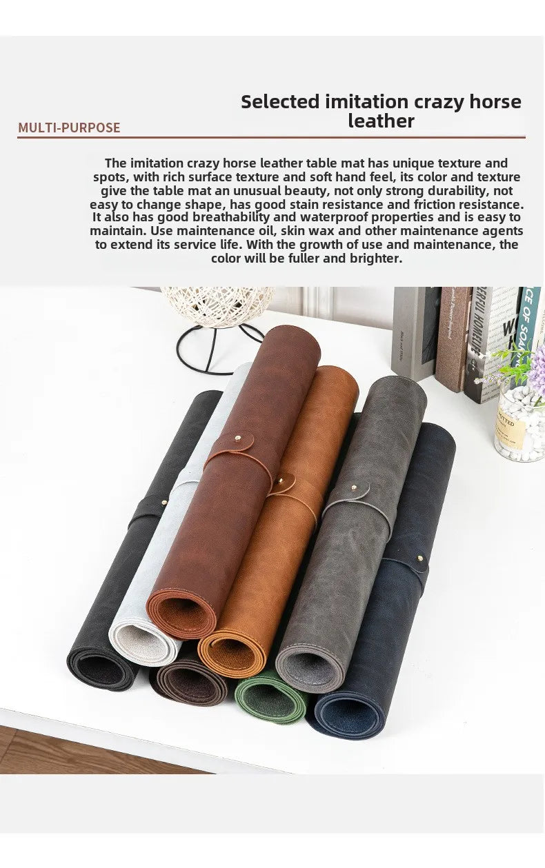 Waterproof PU Leather Desk Mat - Large Non-Slip Mouse Pad & Keyboard Desk Protector for Laptop, Office & Gaming