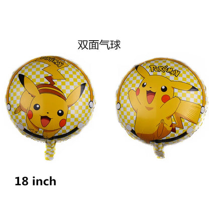 5pcs Pokémon Pokéball Aluminum Foil Balloons – Cute Helium Air Balloons for Boys & Girls Birthday Party & Baby Shower Decorations
