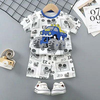Ensemble d'été Donald Duck pour enfants – Survêtement 2 pièces pour garçons avec t-shirt et short, tenue décontractée pour bébés de 1 à 4 ans, vêtements de jeu confortables pour l'été