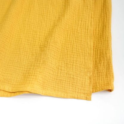 Vintage Women's Maxi Dress 100% Cotton Crepe Gauze V-Neck Sleeveless Bandage Long Elegant Summer Dress
