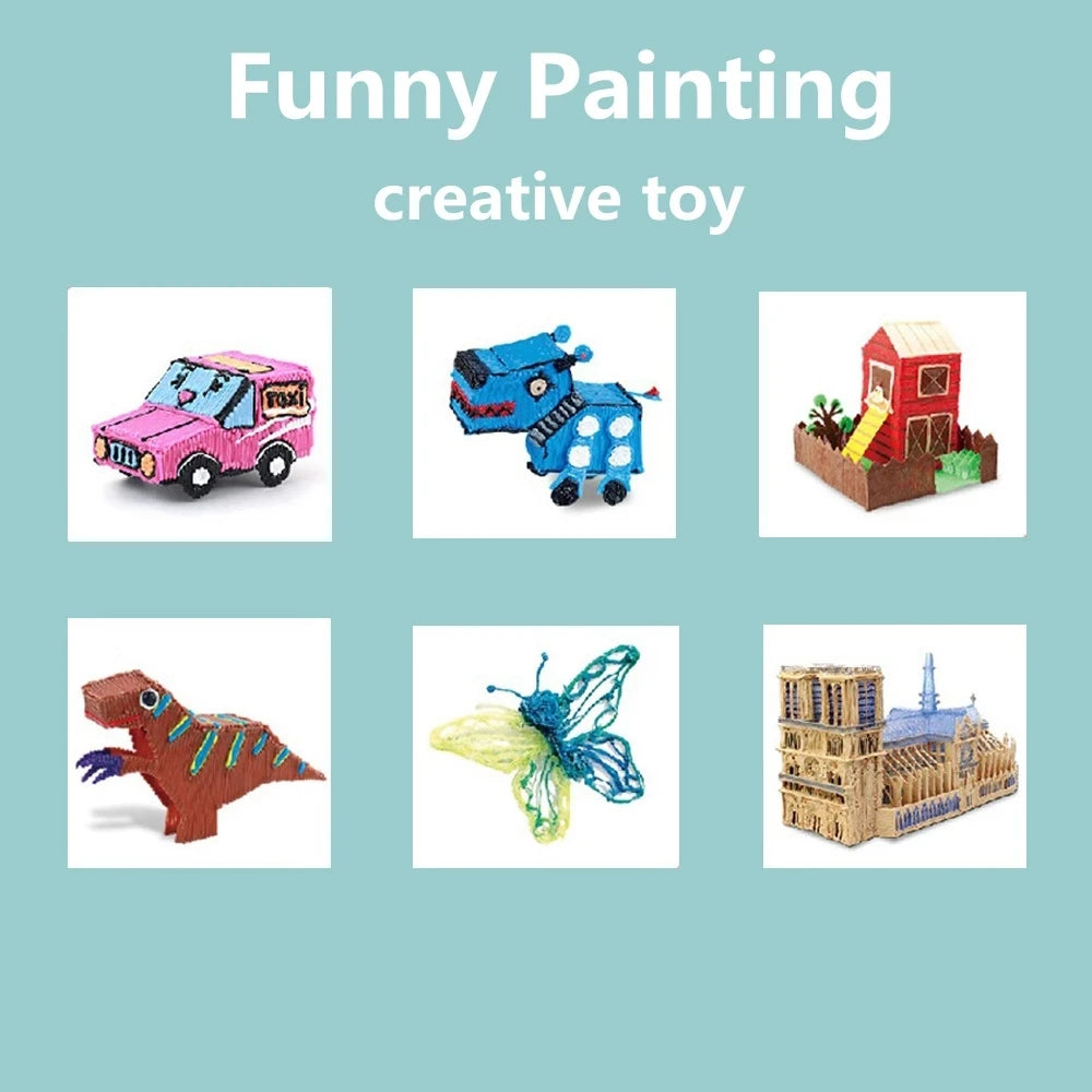 Lápiz 3D para niños – Lápiz de dibujo DIY recargable con juego de filamento PLA para manualidades creativas