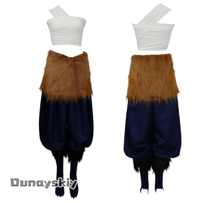 Anime Demon Slayer Hashibira Inosuke Cosplay Costume | Unisex S–L Outfit with Pig Mask for Halloween, Carnival & Comic Con