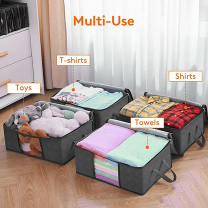 Bolsa de almacenamiento plegable de gran capacidad – Contenedor organizador de ropa y mantas para armarios, guardarropas y organización del hogar