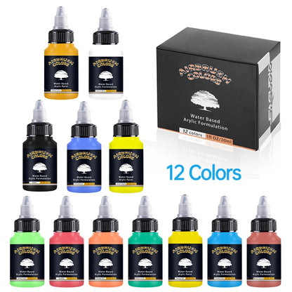 Airbrush Paint Set – 12/24 Colors Water-Based Acrylic Spray Paint (30ml) for DIY Nails, Model & Art Painting Kit