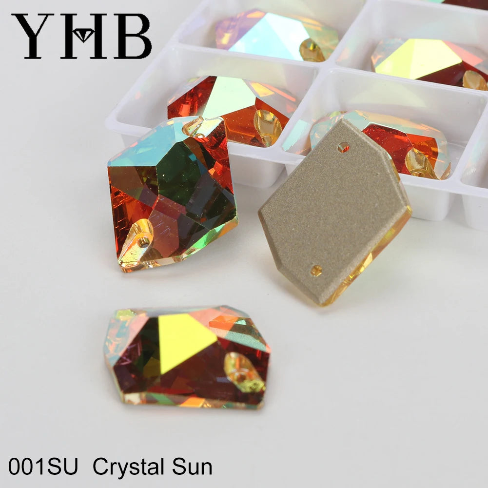 Strass à coudre YHB Cosmic AB Moonlight – Pierres plates en cristal de verre pour la décoration de vêtements et de sacs
