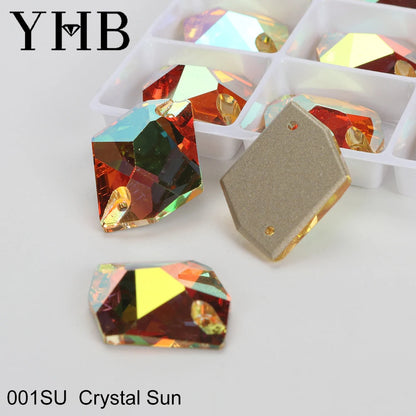 Strass à coudre YHB Cosmic AB Moonlight – Pierres plates en cristal de verre pour la décoration de vêtements et de sacs